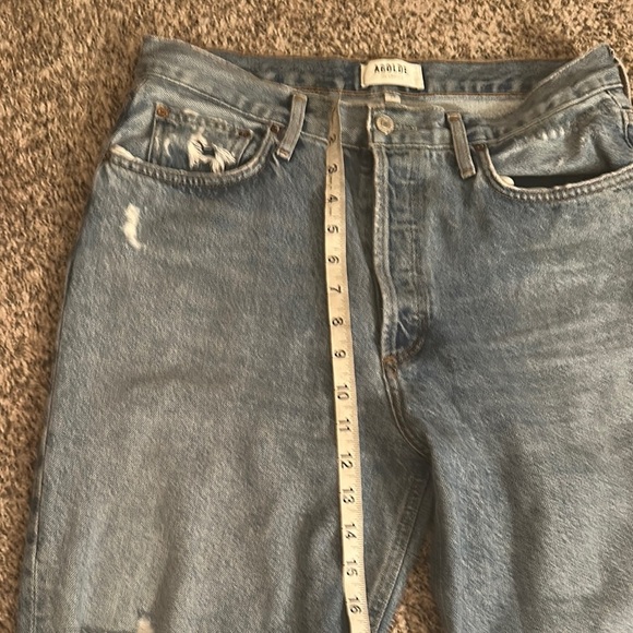 Agolde Light Blue Distressed Denim Jeans - Picture 7 of 14